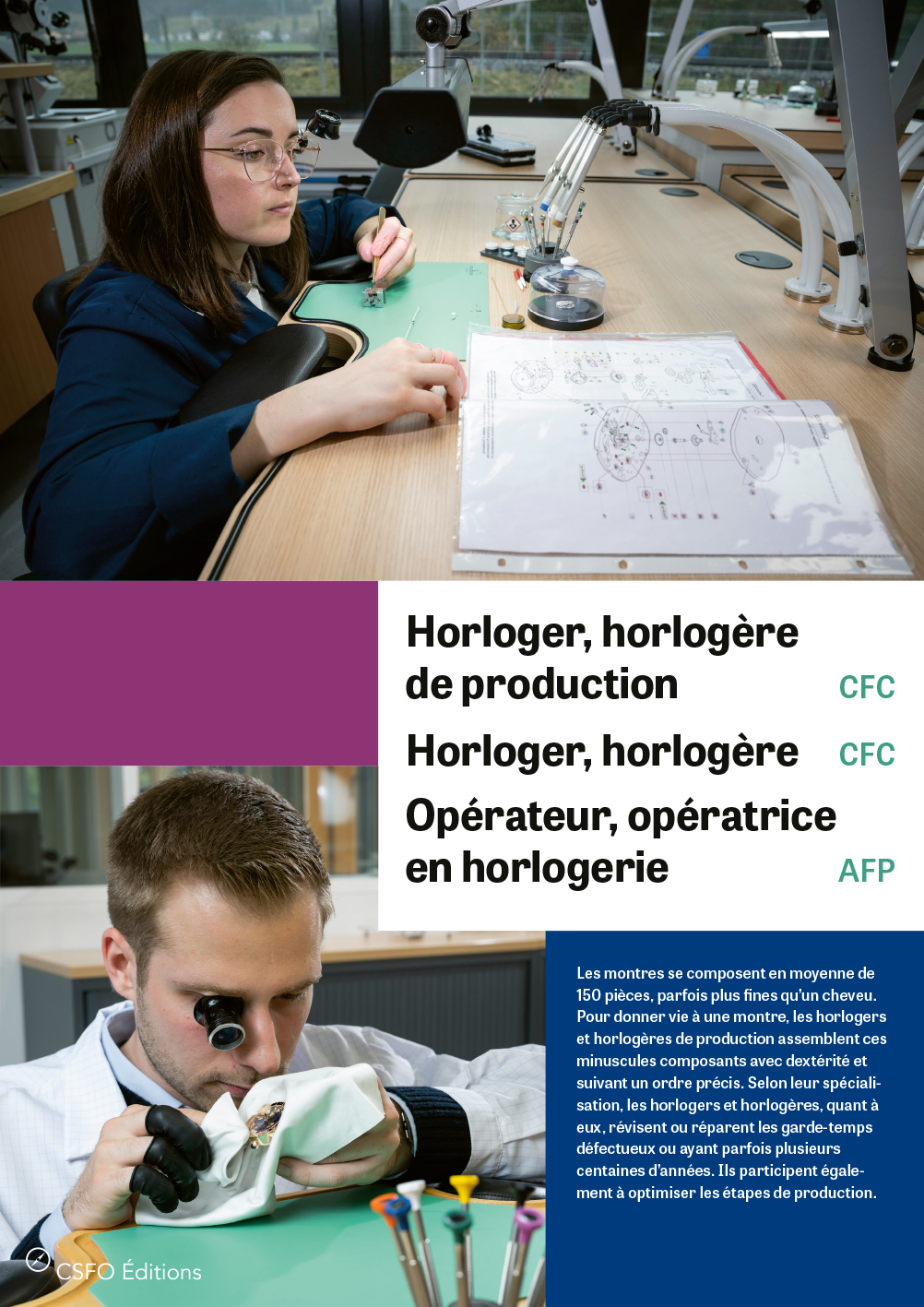 Horloger/ère de production, Horloger/ère, Opérateur/trice en horlogerie