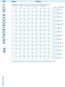 sic Antwortblätter A (Bund à 10 Ex.)