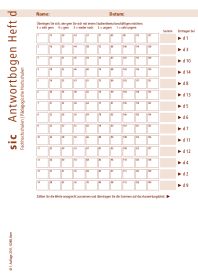 sic Fachhochschulen | Pädagogische Hochschulen Antwortblätter d (Bund à 10 Ex.)