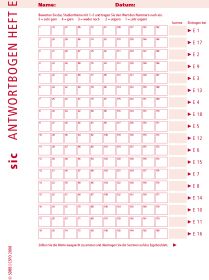 sic Antwortblätter E (Bund à 10 Ex.)