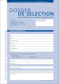 Dossier de sélection - Documentation pour l'entretien de présentation